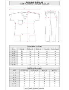 Saks Mavi Likralı Kalın Scrubs Doktor Hemşire Forması Takımı 2