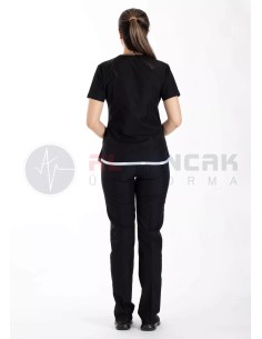 Sports Flex Siyah Likralı İnce Doktor ve Hemşire Forması 2