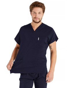 Erkek Lacivert Likralı İnce Scrubs Doktor Forması Üstü 2