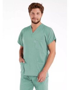 Erkek Çağla Yeşili Likralı İnce Scrubs Doktor Forması Takımı