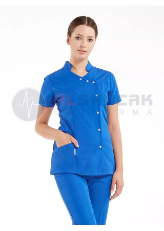 Luxe Model Lacivert Hemşire Doktor Forması Tek Üst