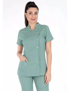 Luxe Flex Çağla Yeşili Likralı Hemşire ve Doktor Forması Takımı