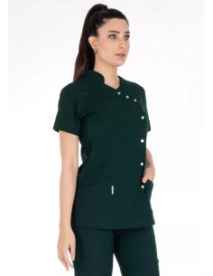 Luxe Flex Ördekbaşı Yeşili Likralı Hemşire ve Doktor Forması Takımı