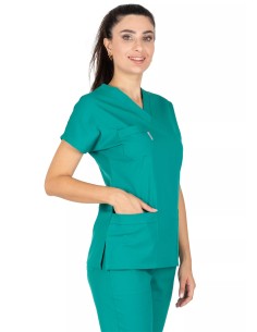 Cerrahi Yeşil Likralı İnce Scrubs Flex Doktor Hemşire Forması Takımı
