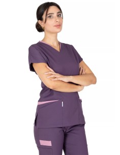 Twin Flex Mürdüm Likralı Doktor ve Hemşire Forması Takımı