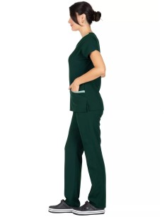 Twin Flex Koyu Yeşil Likralı Doktor ve Hemşire Forması Takımı 2