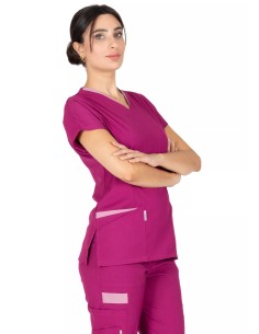 Twin Flex Vişne Likralı Doktor ve Hemşire Forması Takımı