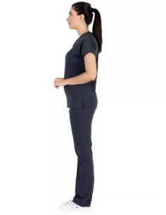 Antrasit Likralı Kalın Scrubs Flex Doktor Hemşire Forması Takımı 2