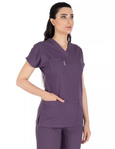 Mürdüm Likralı Kalın Scrubs Flex Doktor Hemşire Forması Takımı