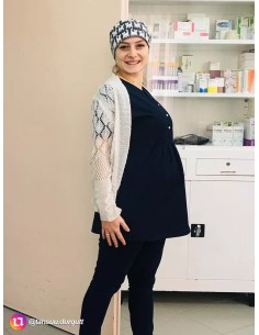 Çıtçıtlı Lacivert Hamile Hemşire ve Doktor Forması Takımı 2