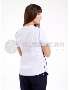 Sports Flex Beyaz Likralı İnce Doktor ve Hemşire Forması 2
