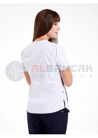 Sports Flex Beyaz Likralı İnce Doktor ve Hemşire Forması