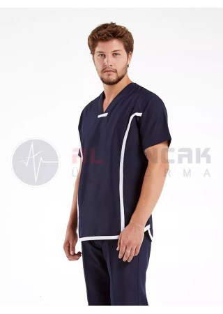 Erkek Sports Flex Lacivert Likralı Likralı İnce Doktor Forması