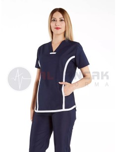 Sports Flex Lacivert Likralı İnce Doktor ve Hemşire Forması 2