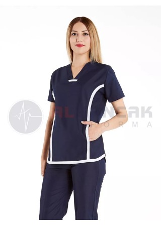 Sports Flex Lacivert Likralı İnce Doktor ve Hemşire Forması