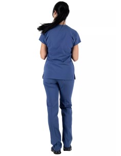 Fırtına Mavi Likralı İnce Scrubs Flex Doktor Hemşire Forması Takımı 2