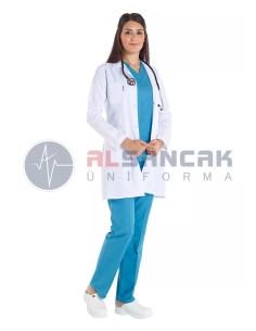 Lüks Spor Yaka Fit Kesim Kadın Doktor Önlüğü 2
