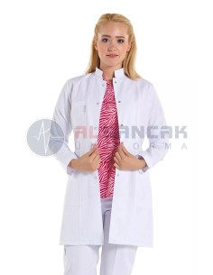 Kadın Lüks Hakim Yaka Fit Kesim Doktor Önlüğü