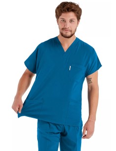 Erkek Petrol Yeşili Likralı İnce Scrubs Doktor Forması Takımı 2