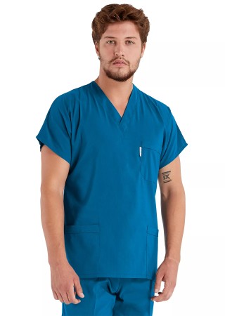 Erkek Petrol Yeşili Likralı İnce Scrubs Doktor Forması Takımı