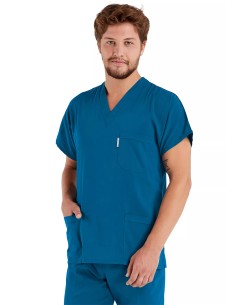 Erkek Petrol Yeşili Likralı İnce Scrubs Doktor Forması Takımı