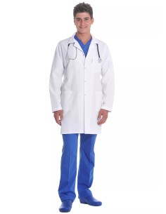 Erkek Spor Yaka Uzun Kol İnce Kumaş Doktor Önlüğü 2