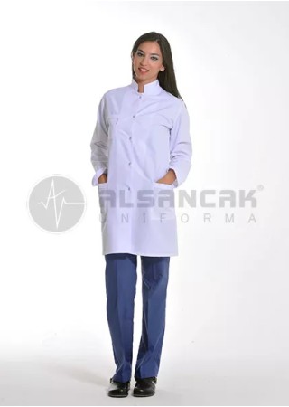 Kadın Hakim Yaka Uzun Kol Doktor Önlüğü