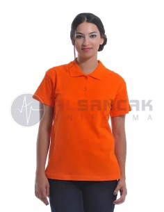 Turuncu Kadın Polo Yaka T-shirt