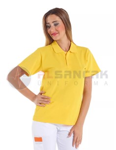 Sarı Kadın Polo Yaka T-shirt