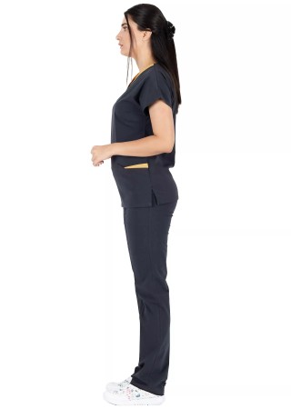 Twin Flex Antrasit Likralı Hemşire Forması