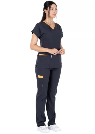 Twin Flex Antrasit Likralı Hemşire Forması