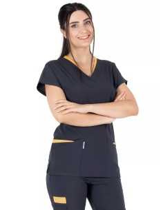 Twin Flex Antrasit Likralı Hemşire Forması